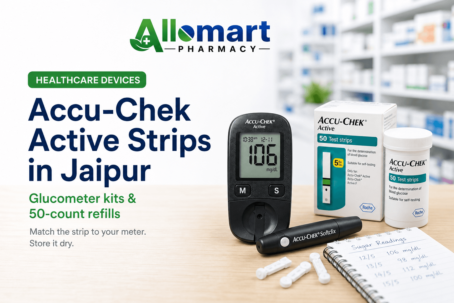 Accu-Chek Active Test Strips & Glucometer in Jaipur