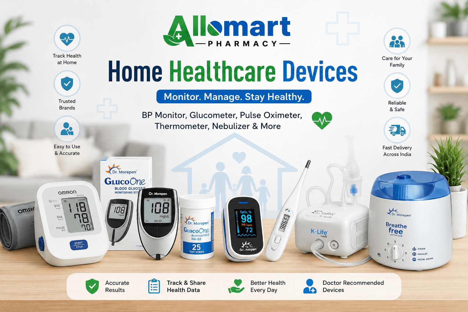 Home Healthcare Devices: BP Monitor, Glucometer, Pulse Oximeter & More