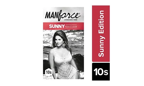 MANFORCE CONDOMS Sunny Edition Ribbed, Dotted Condoms, Pack Of 10