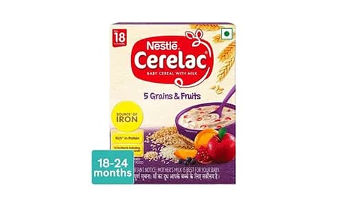 Nestle Cerelac 5 Grains & Fruits Baby Cereal (with Milk, 18 to 24 Months)