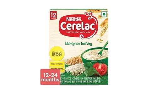 Nestle Cerelac With Milk, Multigrain Dal Veg Baby Cereal (From 12 to 24 Months)