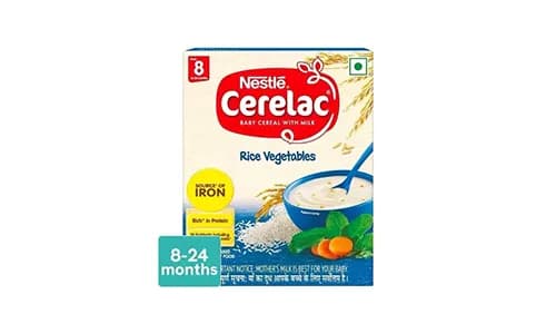 Nestle Cerelac with Milk, Rice Vegetables Baby Cereal (From 8 to 24 Months)