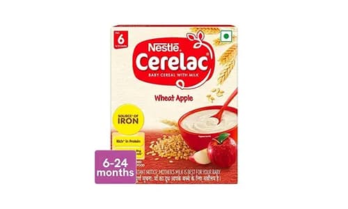 Nestle Cerelac With Milk, Wheat Apple Baby Cereal (From 6 to 24 Months)