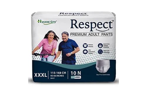 RESPECT Adult Diaper Pants Style for Unisex with Wetness Indicator (45-66 Inches)