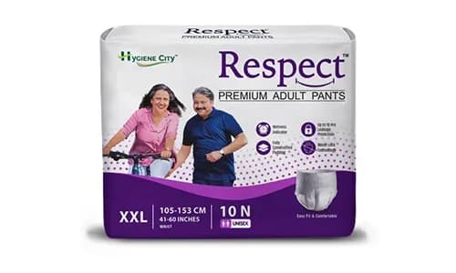 Respect Adult Diaper Pants Style for Unisex with Wetness Indicator (XXL - 10 Count)