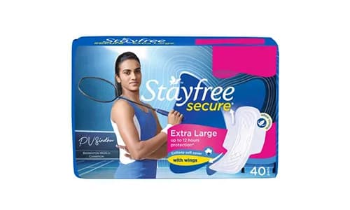 Stayfree Secure Cottony Soft Sanitary Pads (Extra Large Wings)(40P)