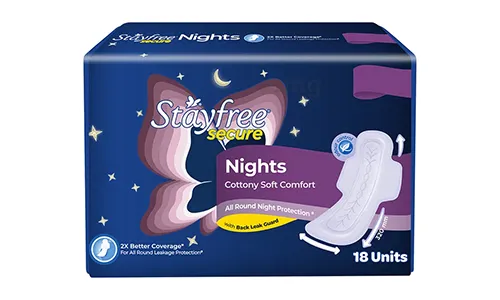 Stayfree Secure Nights Sanitary Pads xxl Pack of 18
