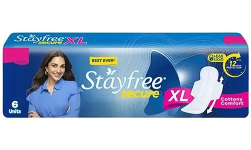 STAYFREE Sanitary Pads - Secure Xl Cottony Soft, with Wings 6 pads