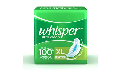 Whisper Ultra Clean Sanitary Pads (XL Wings)