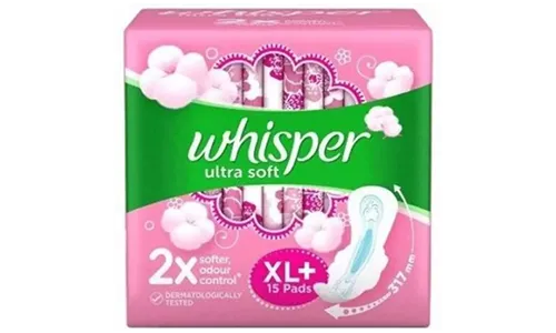 Whisper Ultra Soft Sanitary Pads (XL+ Wings) (15P)